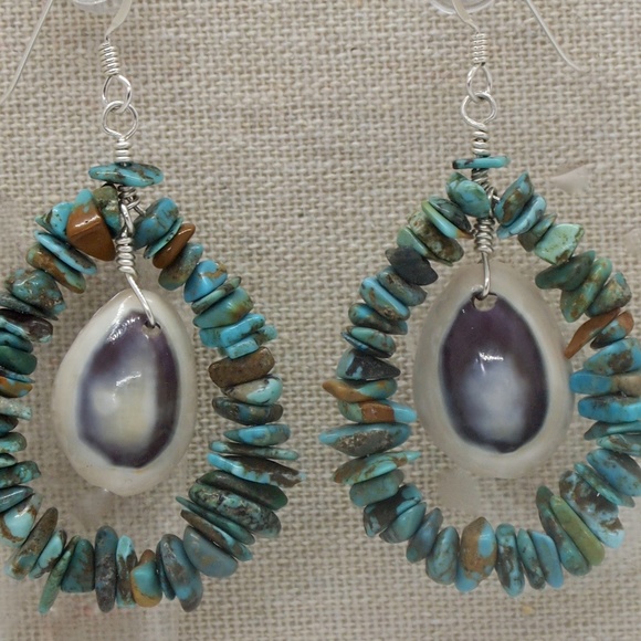 ❤️SOLD❤️Hippie, Turquoise Earrings - Picture 5 of 5